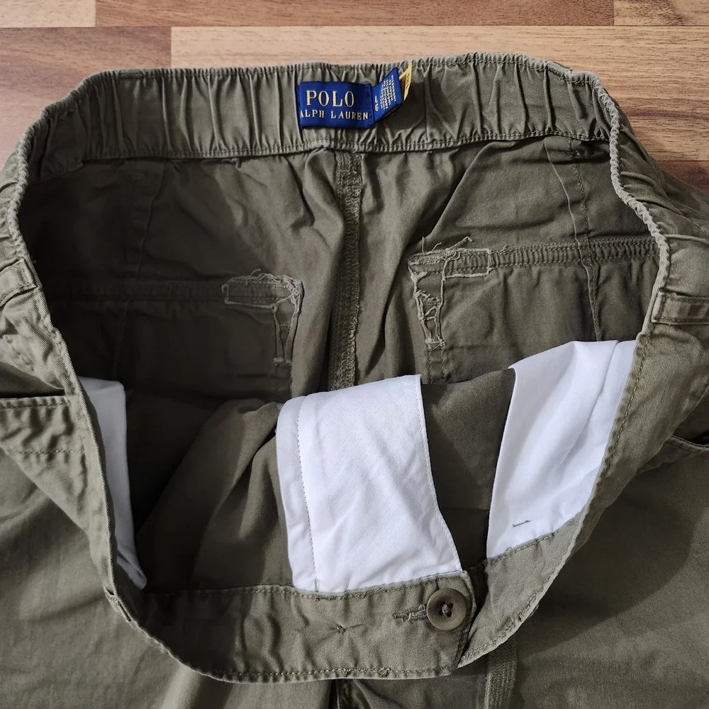 Polo Ralph Lauren Cargo Jogger Pants Green Cargo Military Utility Large Euc